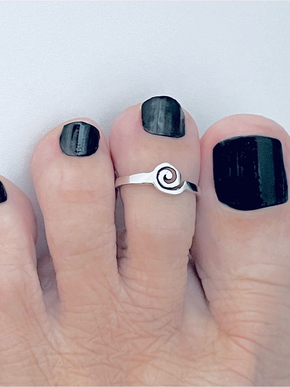 Sterling Silver Spiral Toe Ring, Silver Midi Rings, Swirl Jewelry